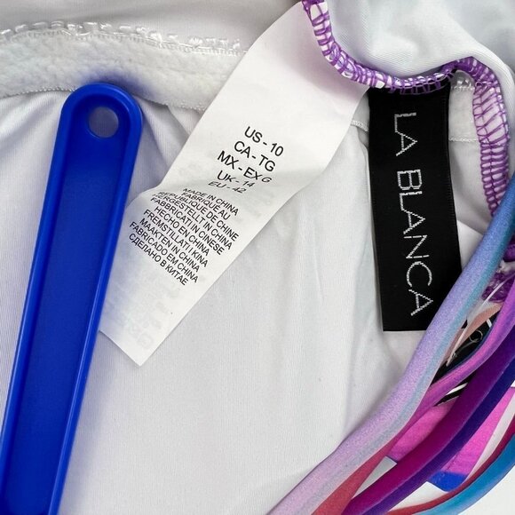 LA Blanca Sunset Shores One-Shoulder Strappy One-Piece Swimsuit Tummy Control Si - Picture 10 of 10